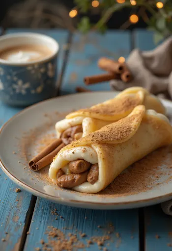 Chai lattés cannoli tálalva