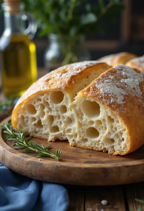 Frissen sült ciabatta olasz kenyér