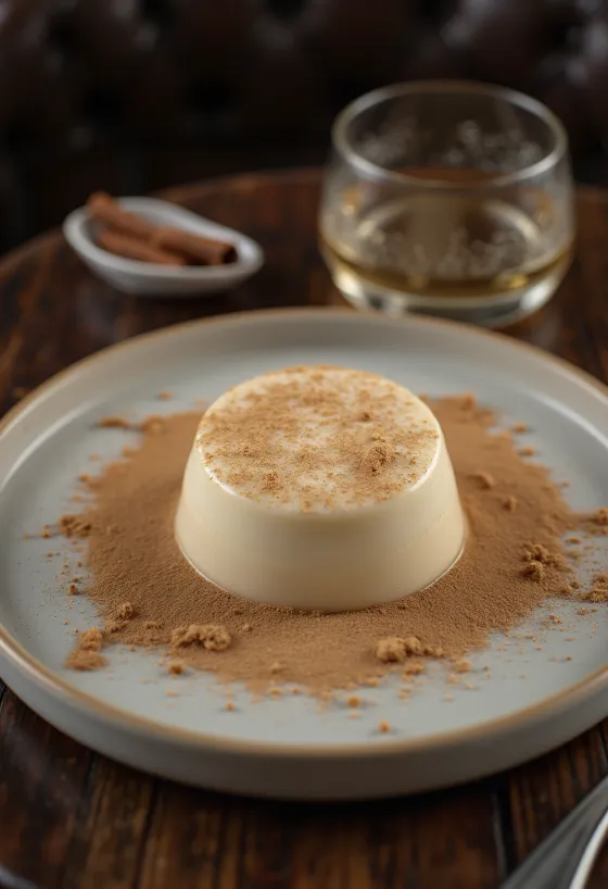 Fahéjas panna cotta tálalva