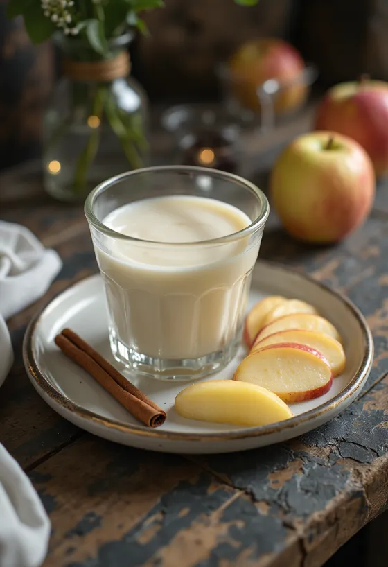Almaboros panna cotta tálalva