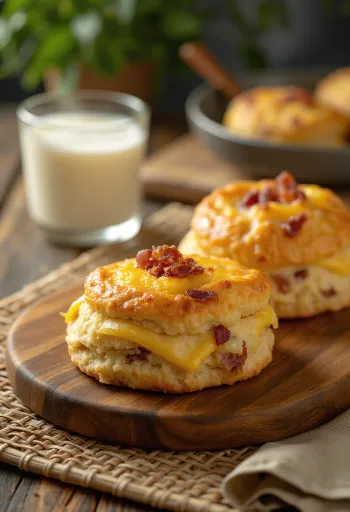 Baconös sajtos pogácsa tálalva