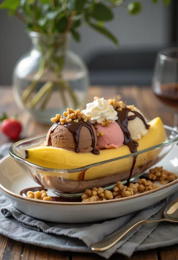 Banana Split tálalva
