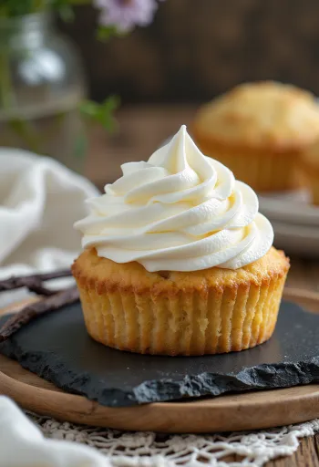 Frissen sült cukormentes vaníliás cupcake