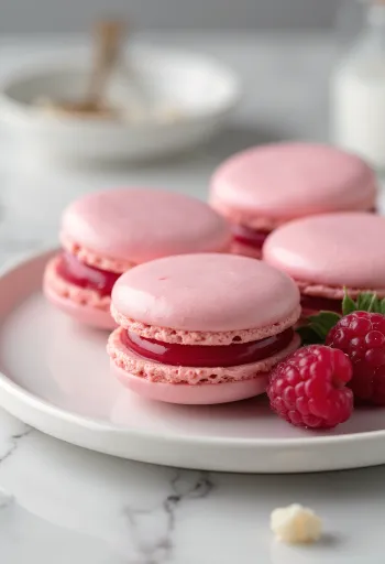 Fehércsokis-málnás macaron