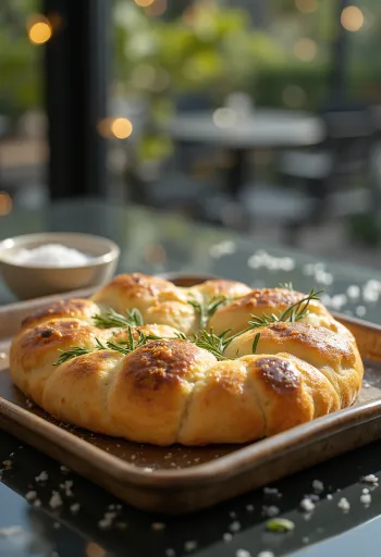 Gluténmentes klasszikus focaccia tálalva
