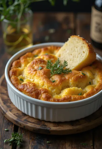 Parmezános felfújt tálalva