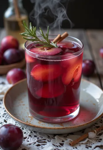 Szilvás cider tálalva pohárban