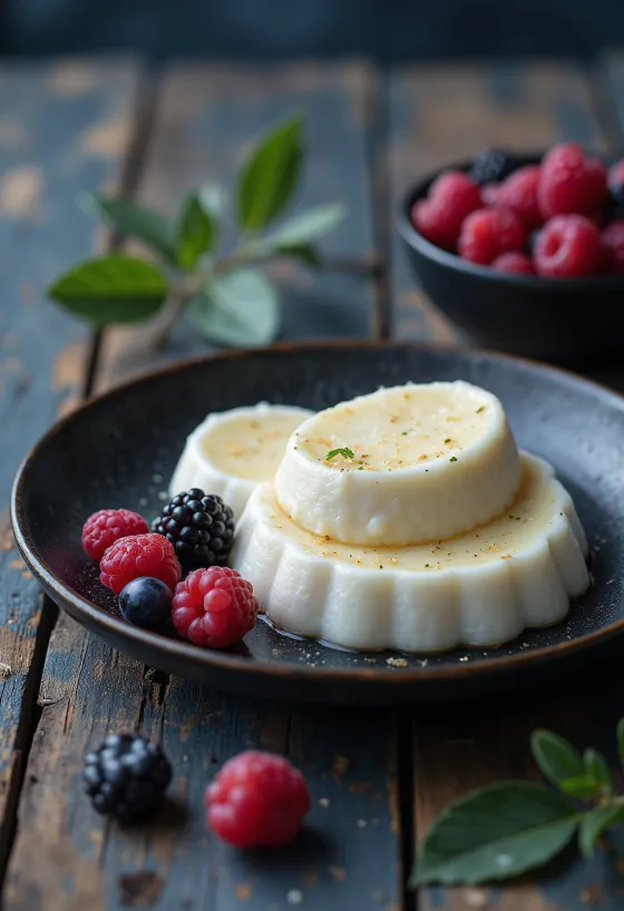 Túrós panna cotta tálalva