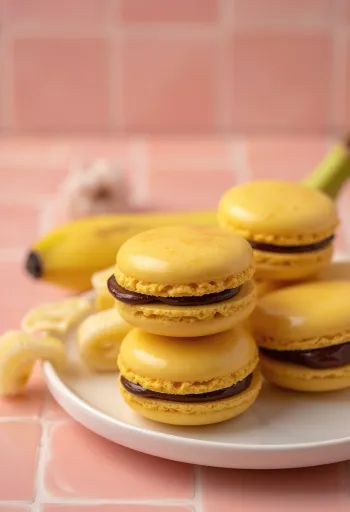 Banános-karamellás macaronok tálalva