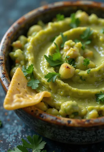 BBQ grillezett citrusos chilis guacamole tálalva
