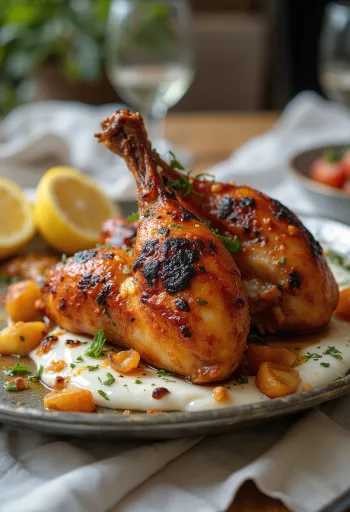 Csirke tandoori fűszerezéssel, salátával és naan kenyérrel tálalva