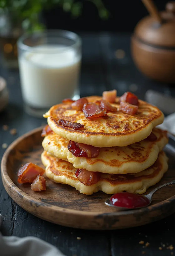 Fläskpannkaka svéd húsos palacsinta tálalva