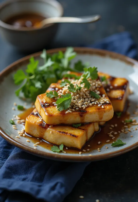 Grillezett tofu gyömbéres öntettel