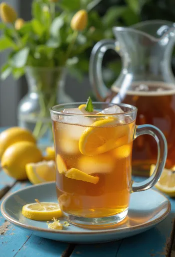 Házi jeges tea frissen tálalva