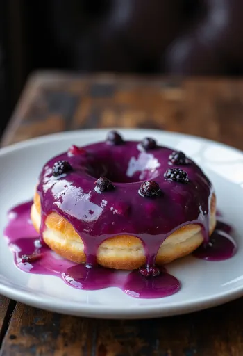 Huckleberry doughnut frissen tálalva