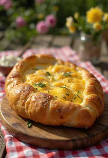 Khachapuri fokhagymával, friss, aranybarna sajtos lepények