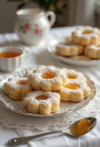 Klasszikus lekváros linzer porcukorral megszórva