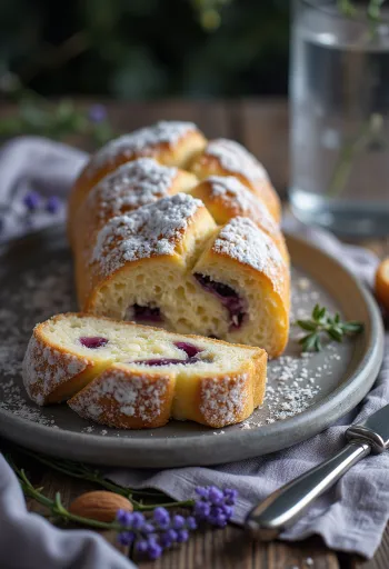 Levendulás Stollen tálalva