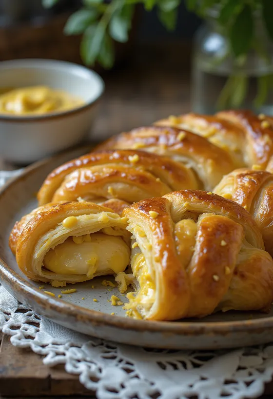 Mustáros-csirkés burek aranybarnára sütve