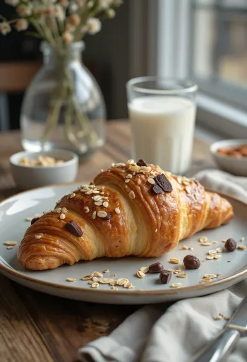 Zabpelyhes croissant tálalva