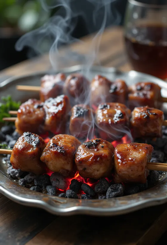 Anticucho klasszikus, grillezett fűszeres marhahús nyárson
