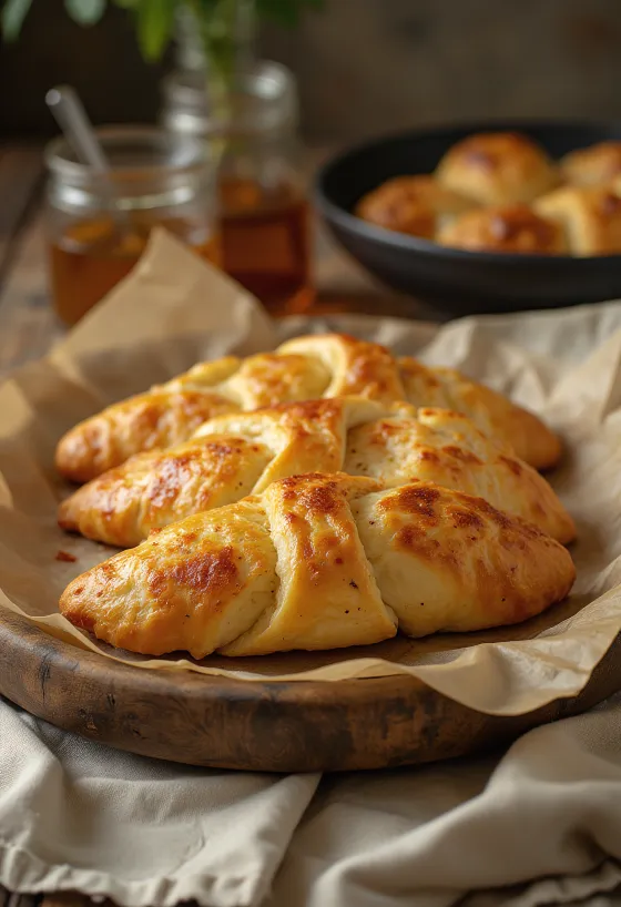 Khachapuri fűszeresen, friss, aranybarna sajtos lepények fűszerekkel