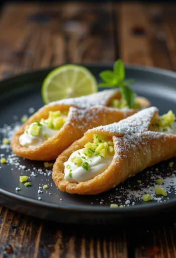 Lime-os cannoli tálalva