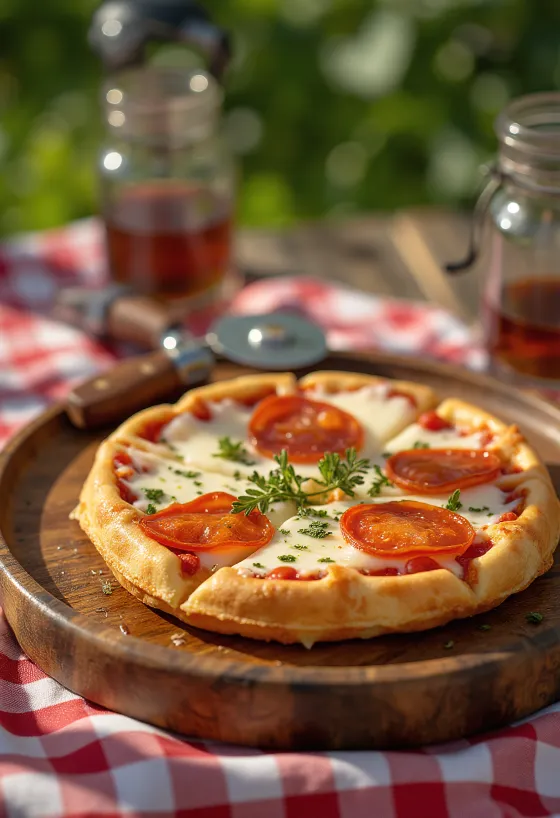Pizzás Gofri tálalva