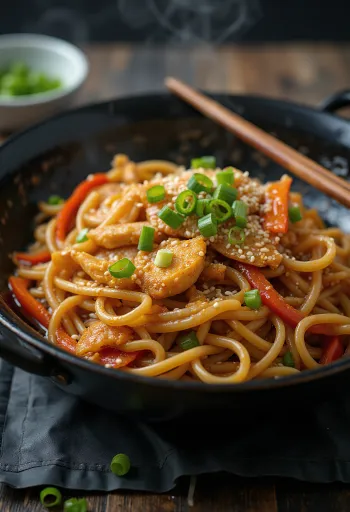 Yaki Udon sült udon, gazdag zöldségekkel és tojással