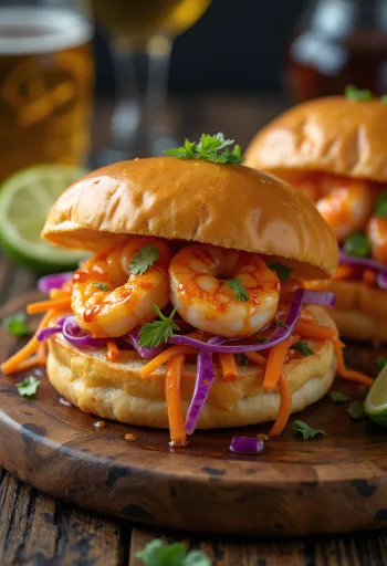 Chilis garnélás bao bun tálalva