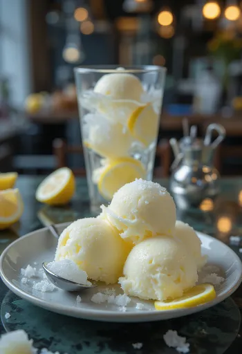 Citrom sorbet házi készítésű frissítő desszert