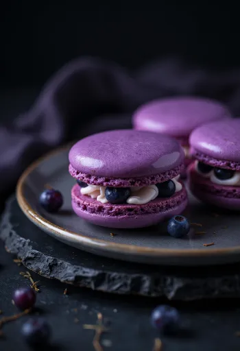 Fekete ribizlis macaron