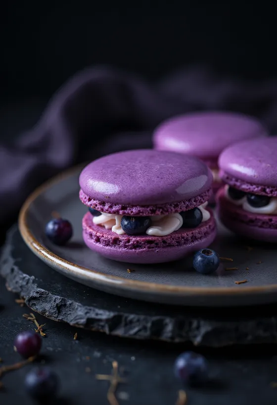 Fekete ribizlis macaron