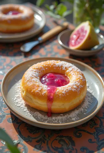 Guava Doughnut tálalva porcukorral