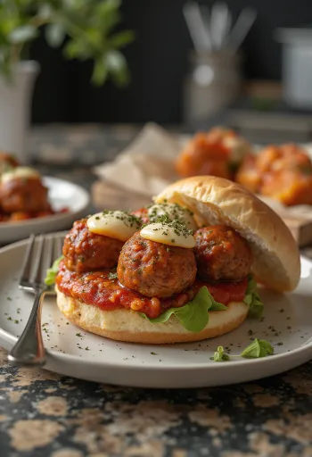 Húsgombócos Burger tálalva