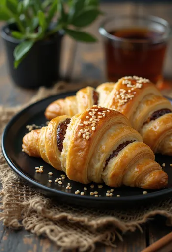 Frissen sült koreai édesbabos croissant