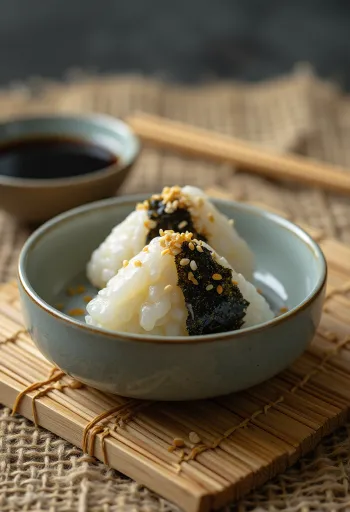 Onigiri rizsgolyó, nori lapba csomagolva