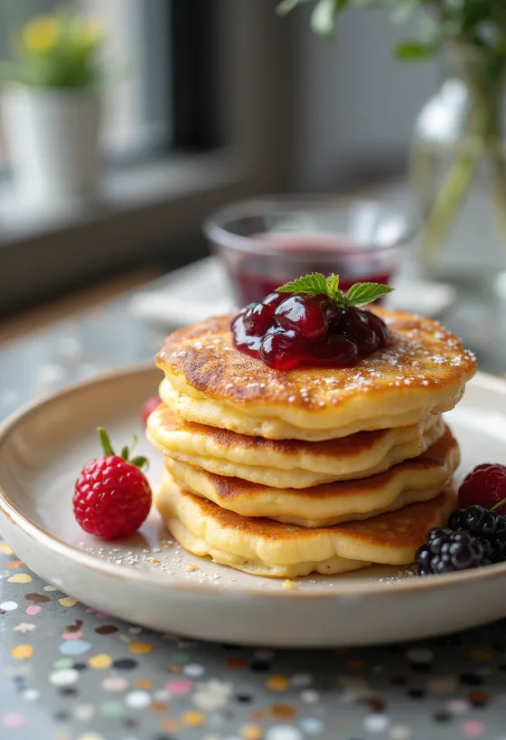 Pannkakor svéd palacsinta tálalva