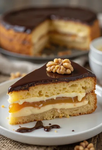 Zserbó torta tálalva