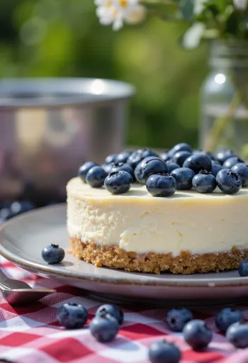Áfonyás sajttorta tálalva