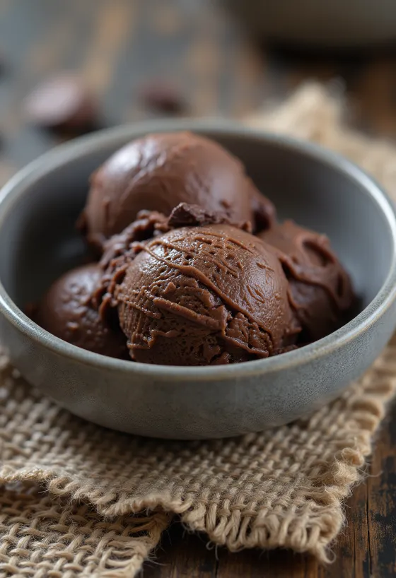 Csokoládés sorbet házi készítésű gazdag desszert