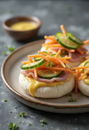 Füstölt sonkás bao bun tálalva