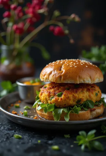 Indiai Masala Burger tálalva