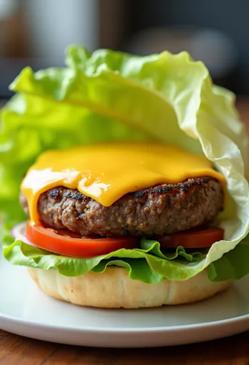 Keto sajtburger salátalevélben