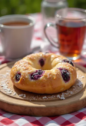 Frissen sült szederkrémes-vaníliás bagel