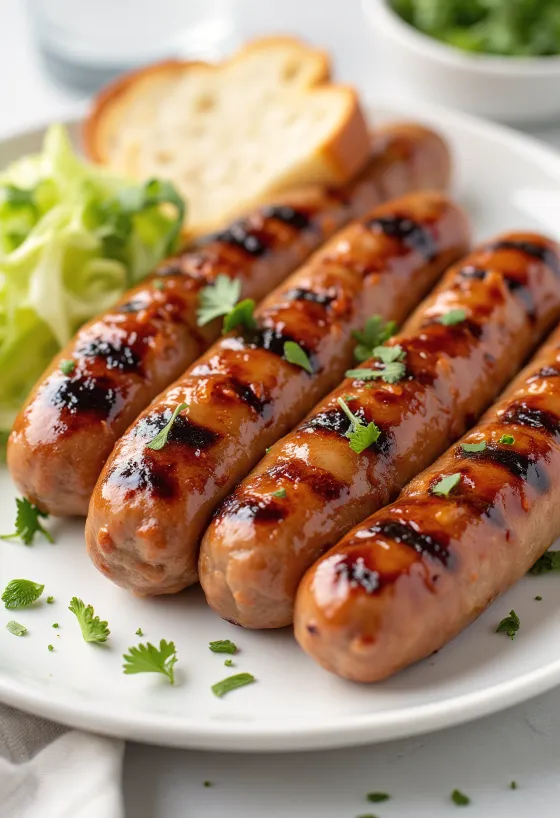 BBQ grillezett szójavirsli tálalva