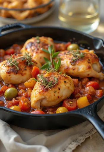 Cacciatore rozmaringgal és kakukkfűvel tálalva