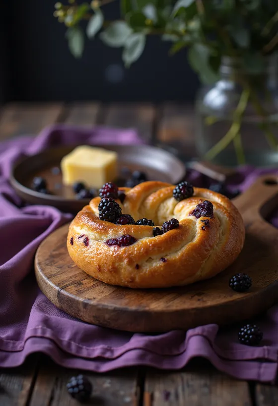 Frissen sült feketeribizlis-marcipános bagel