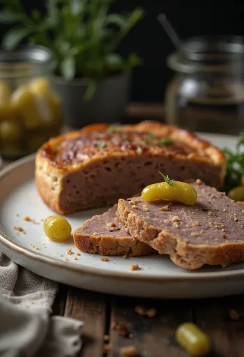Gâteau de foie tálalva pirított kenyérrel