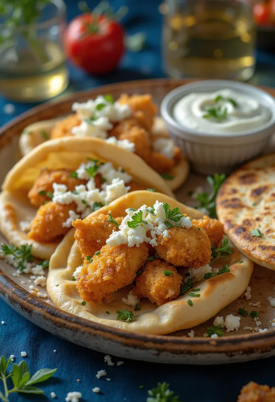 Gyros tál sült csirkével, friss zöldségekkel és tzatziki szósszal